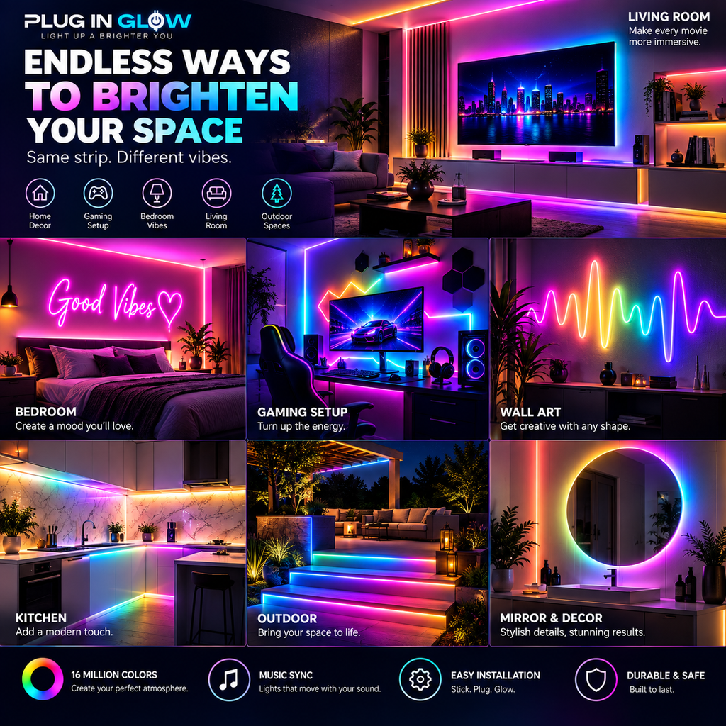 5M Colorful Gradient LED Light Strip with App & Remote